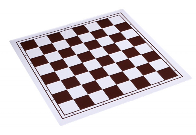 Tablero de ajedrez de plástico, plegable, blanco / marrón